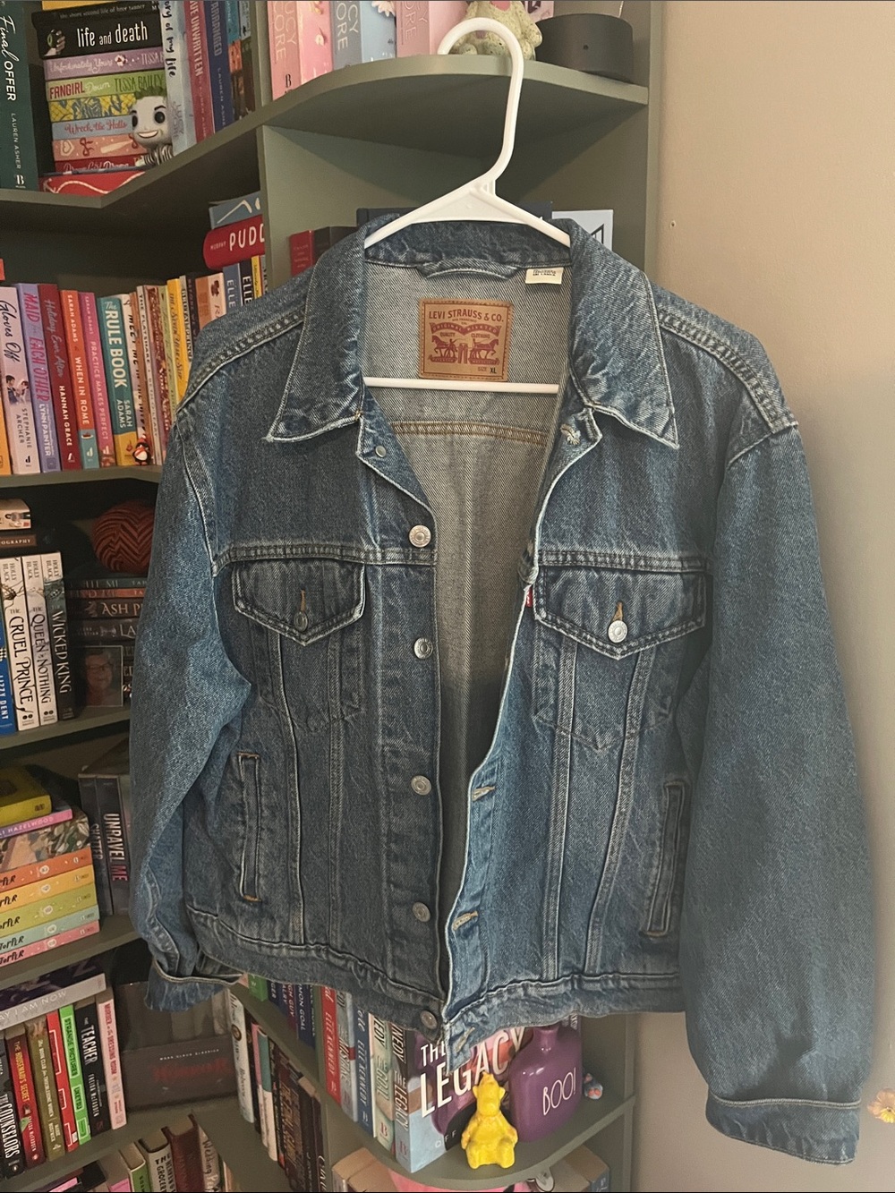 Levi's Blue Denim Trucker Jacket with Leather Patch